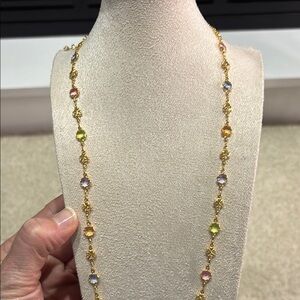 🔥NEW 18k gold filled heart clover AAA CZ colorful jolly 24” w/ 2” ext necklace